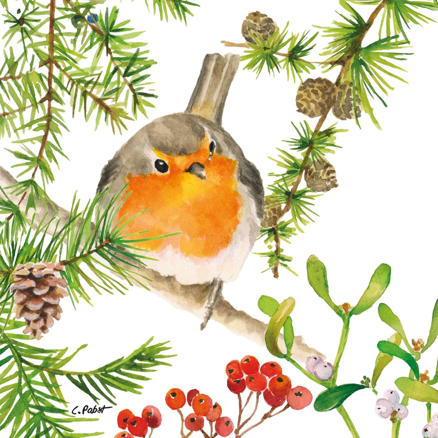 Servetten Robin in Tree